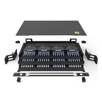 1U Rack Mount 144F MPO-MTP Modular Slide Drawer High Density Fiber Patch Panel