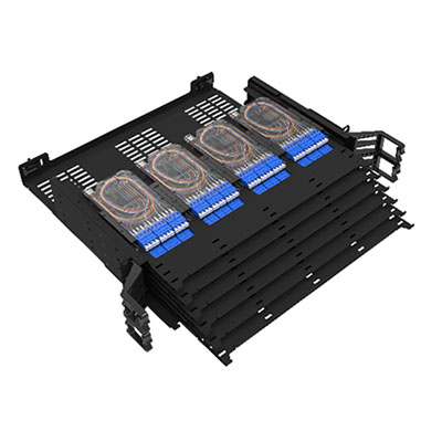 2U Rack Mount 288F MPO-MTP Modular Slide Drawer High Density Fiber Patch Panel
